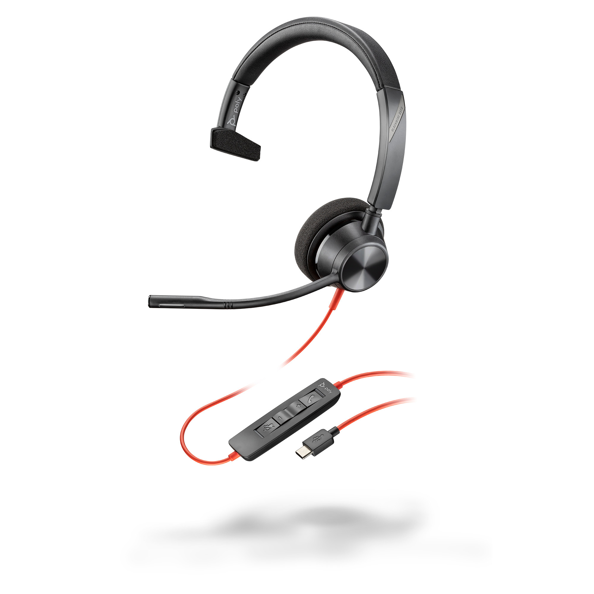 Poly HEADSET POLY BLACKWIRE 3310 MONO USB-C/ADAP.USB-A