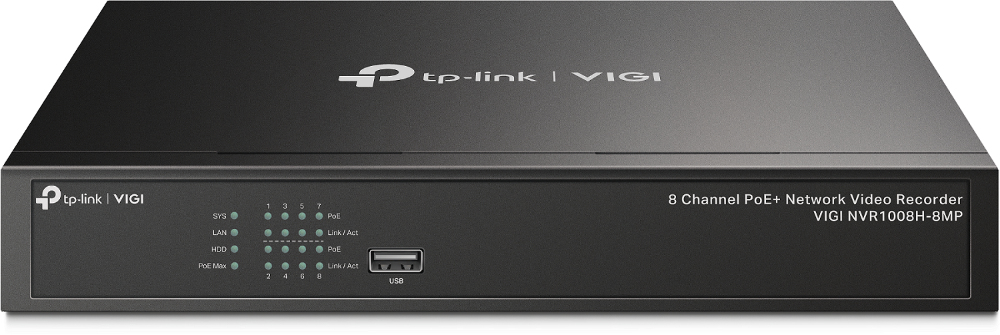 Gravador de Video Tp-link 8 Canais Poe+ Vigi NVR1008H-8MP