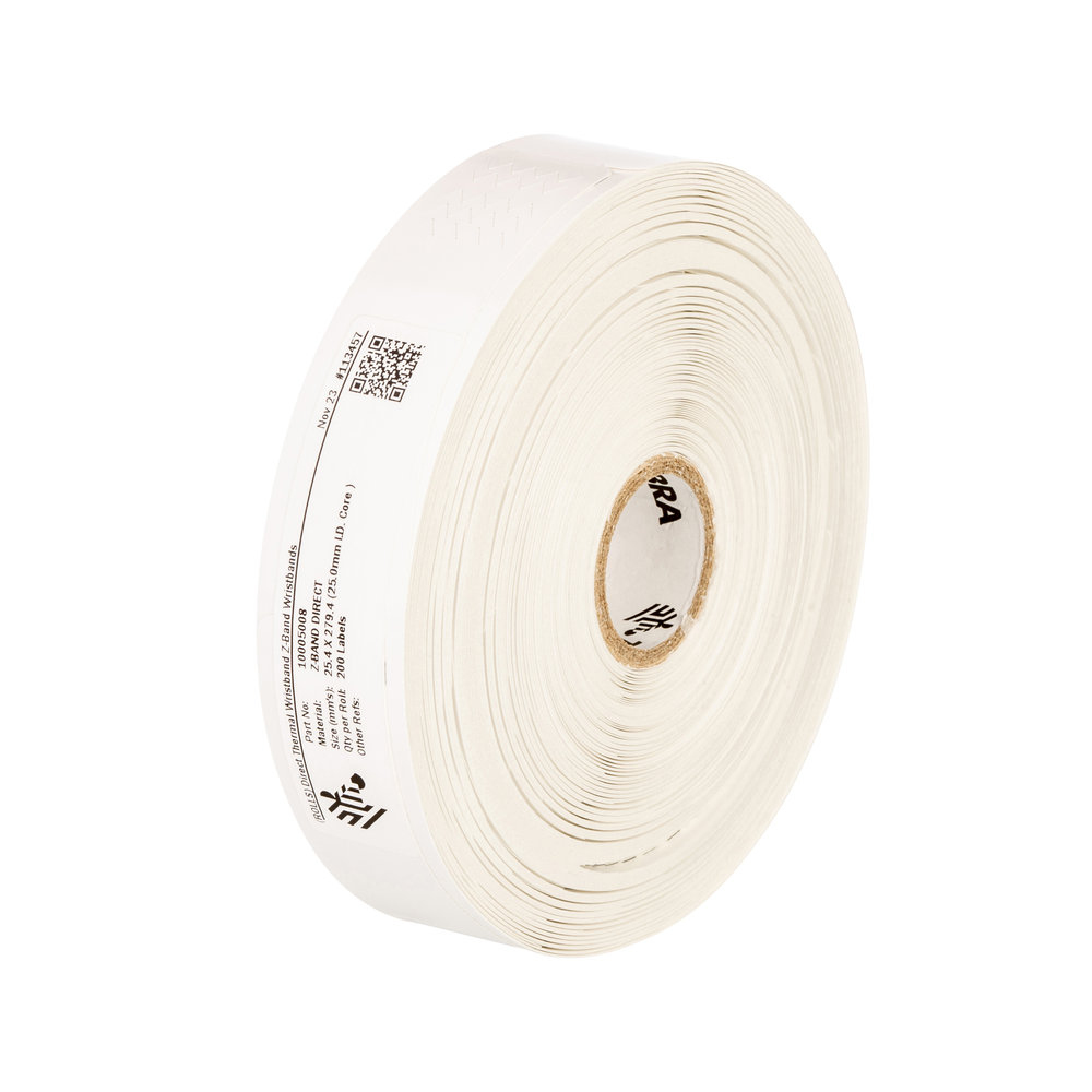 Zebra WRISTBAND, POLYPROP. 1X11IN DT, Z-BAND DIRECT, COATED