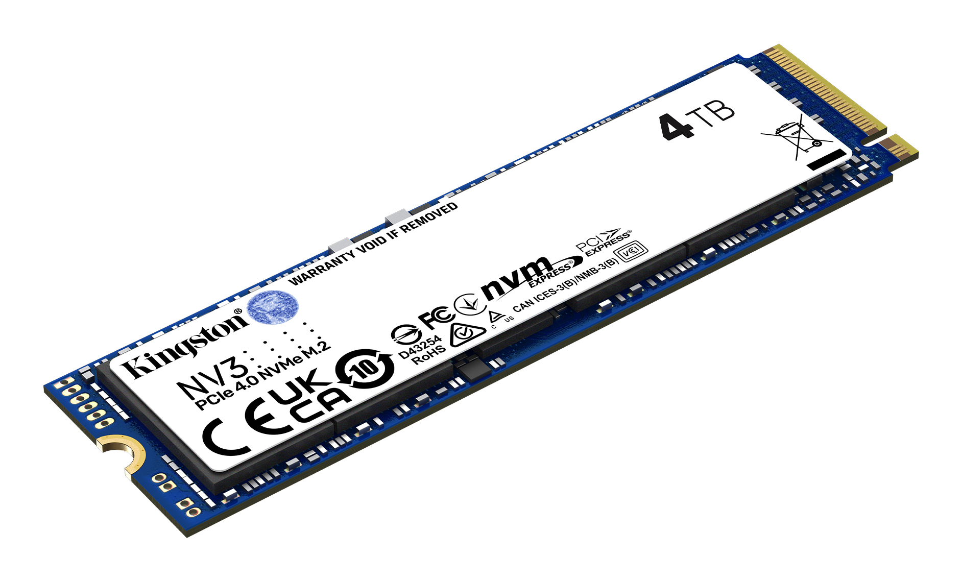 SSD Kingston 4TB NV3 M.2 2280 Nvme Pcie 4.0 Leitura 6000MB/S Gravacao 5000MB/S - SNV3S/4000G