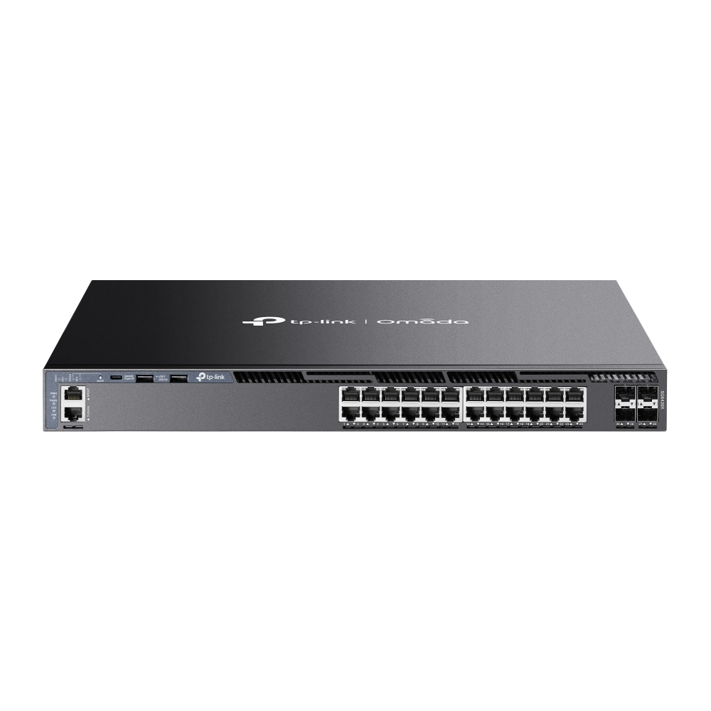 Switch Gerenciável L3 Empilhável Omada SG6428X com 24 Portas Gigabit + 4 Portas 10GE SFP+