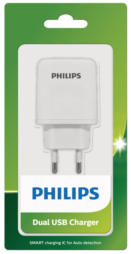 Philips CARREGADOR PHILIPS UNIVERSAL 2 PORTAS USB 12W