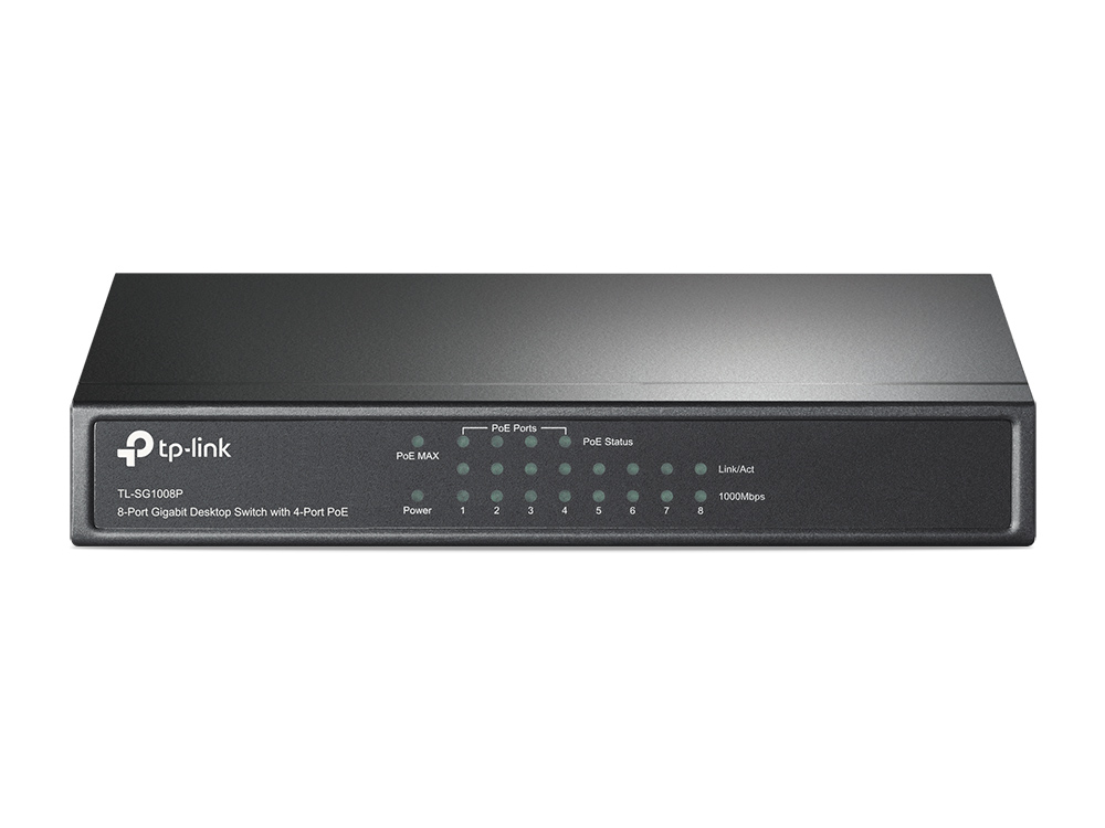 Switch Tp-link Omada 8 PTS Gigabit nao Gerenciavel 4P Poe+ TL-SG1008P