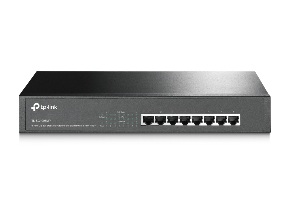 Switch Tp-link Omada 8 PTS Gigabit nao Gerenciavel Poe+ TL-SG1008MP