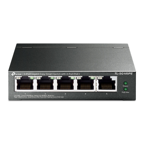 Switch Tp-link Omada 5 PTS Gigabit nao Gerenciavel 4P Poe+ TL-SG105PE
