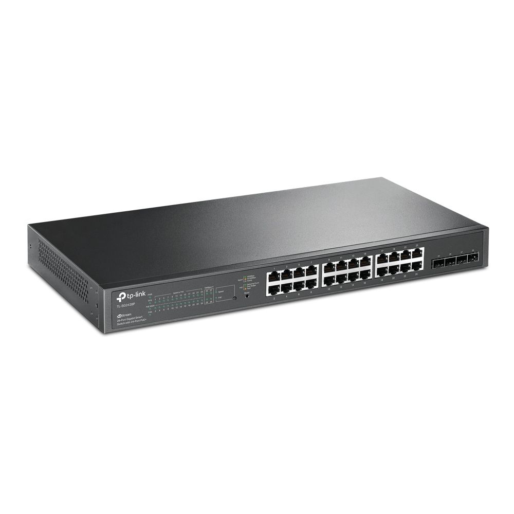Switch TP-LINK Smart Gigabit 24P PoE+ 4 Slots SFP