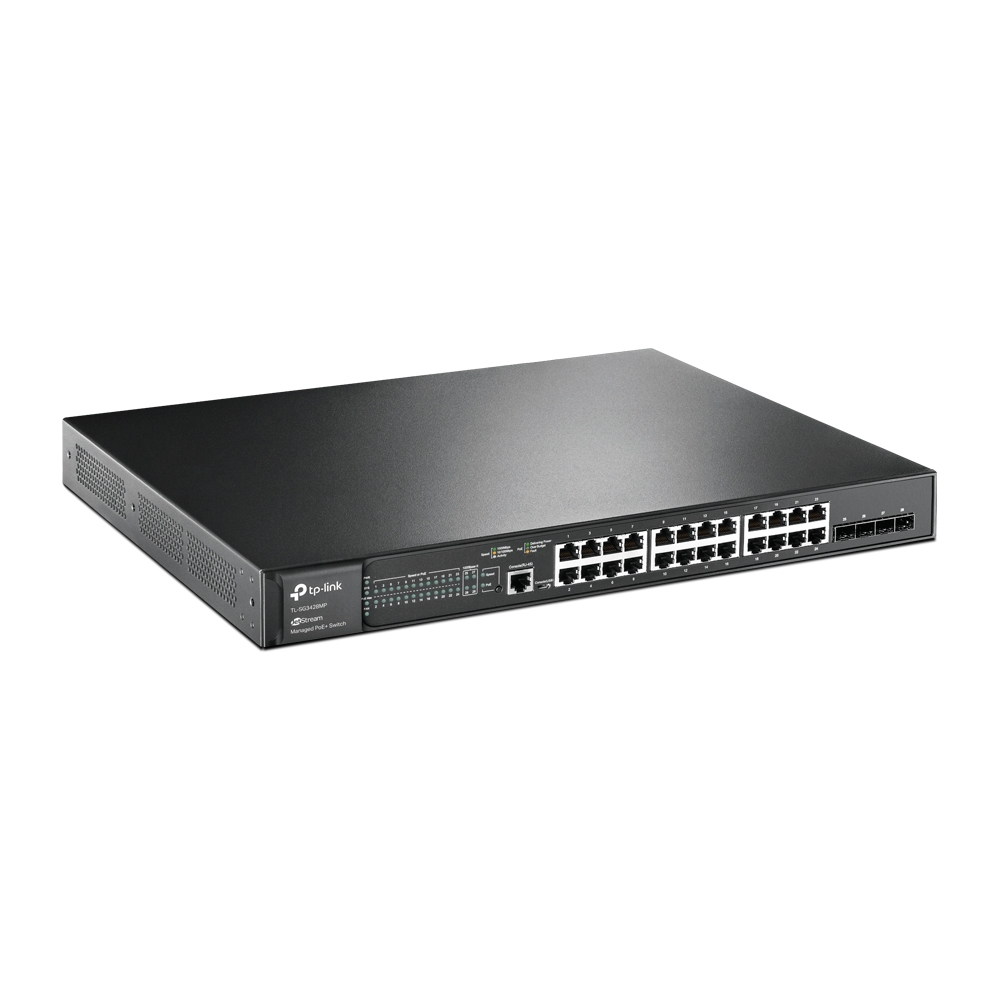 Switch TP-LINK Gigabit 24 Portas PoE+ e 4 SFP