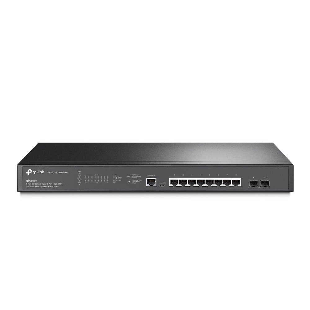Switch Tp-link Omada 10 PTS Gerenciavel 8P 2.5GE Poe+ 2P Sfp+ 10GE TL-SG3210XHP-M2