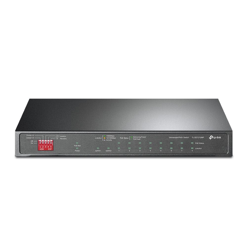 Switch Tp-link Omada 10 PTS Gigabit nao Gerenciavel 8P Poe+ 1P SFP TL-SG1210MP