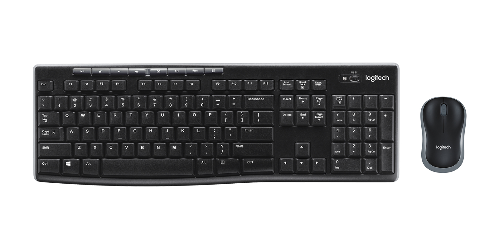 Logitech COMBO TECLADO E MOUSE SEM FIO LOGITECH MK270 CINZA W