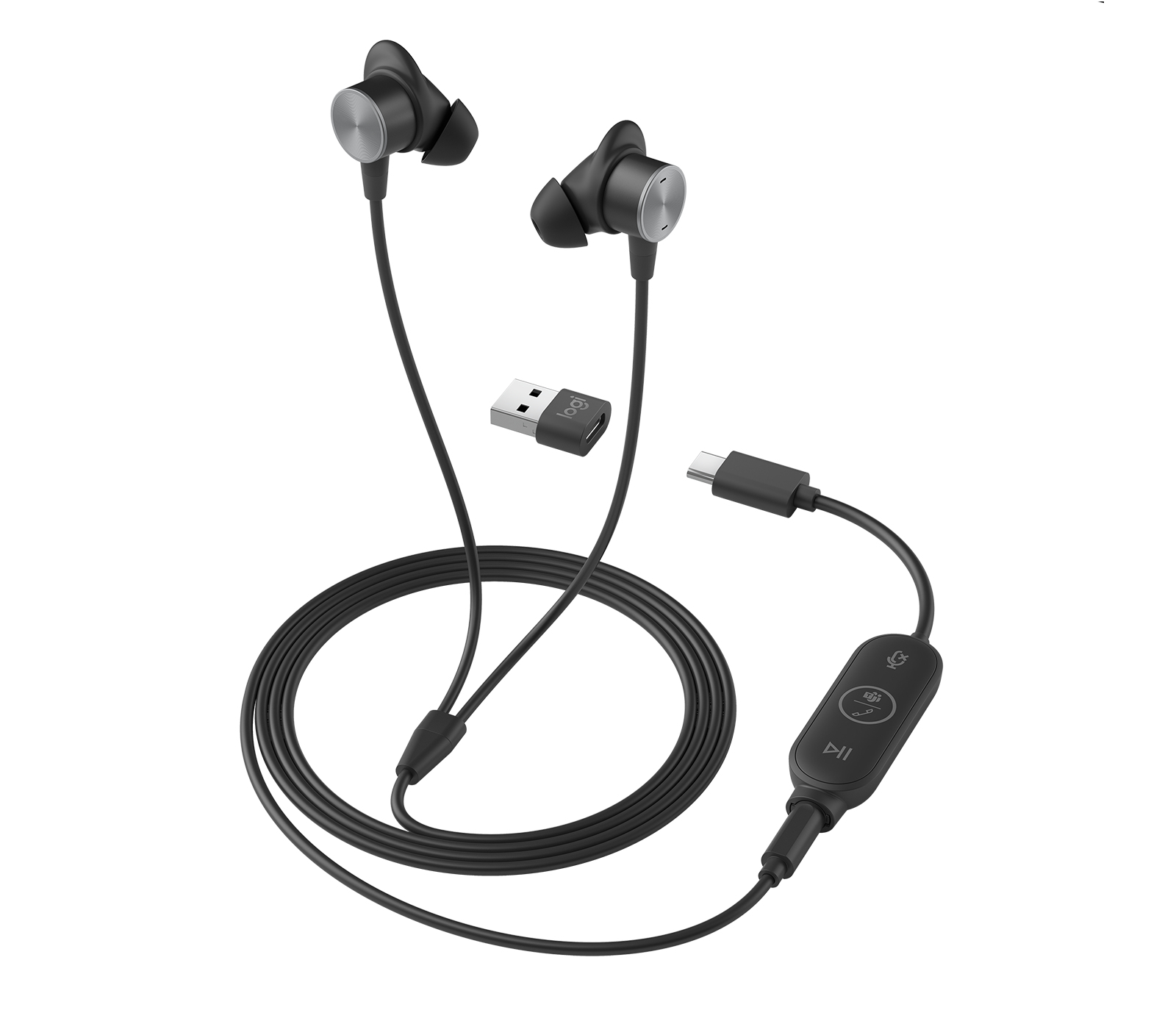 Logitech VC LOGI-HEADSET - LOGI ZONE WIRED EARBUDS - TEAMS - GRAPHITE - USB-C