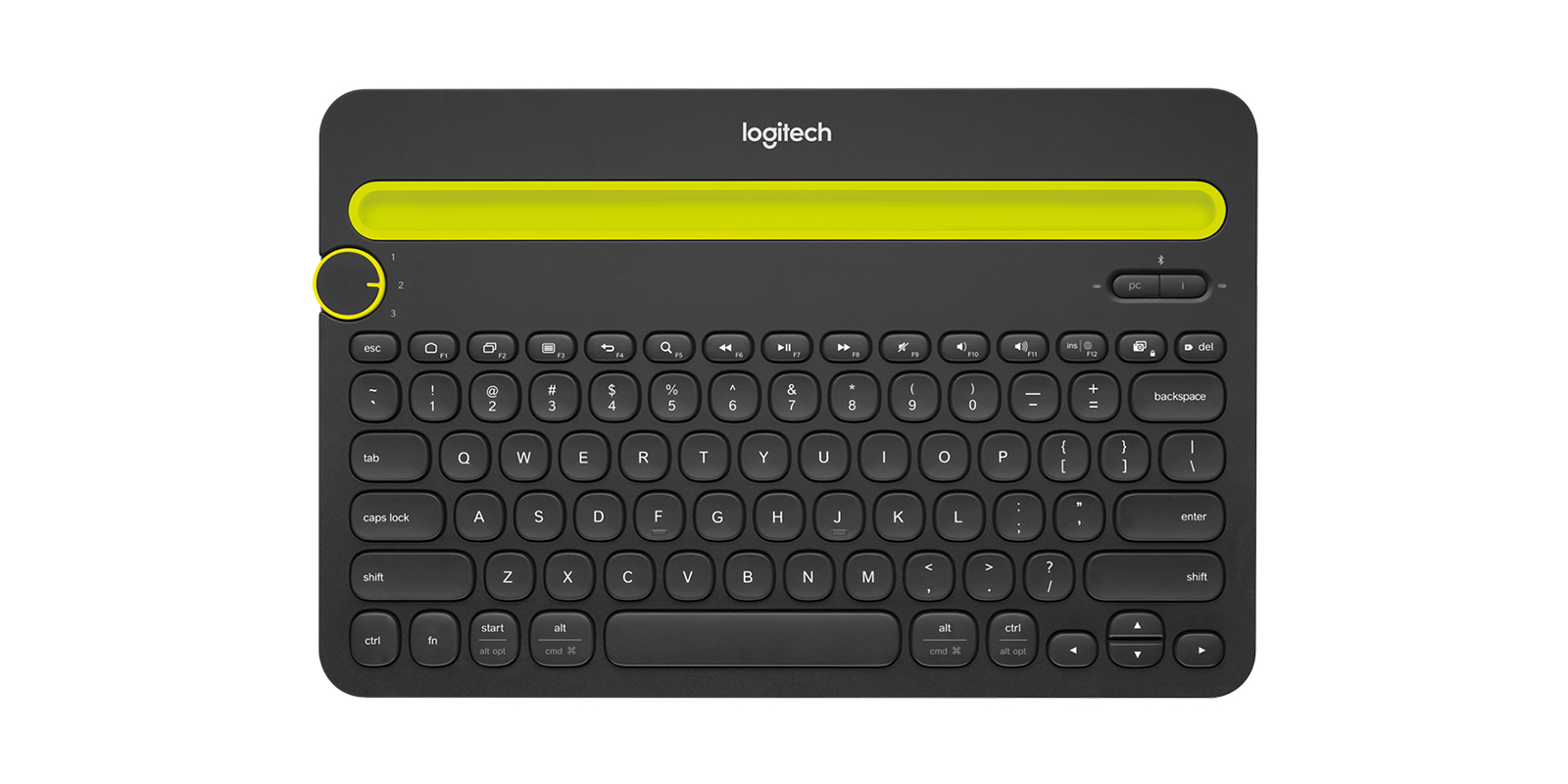 Teclado sem fio Bluetooth K480 Para Pc/tablet/smartphone Preto Logitech