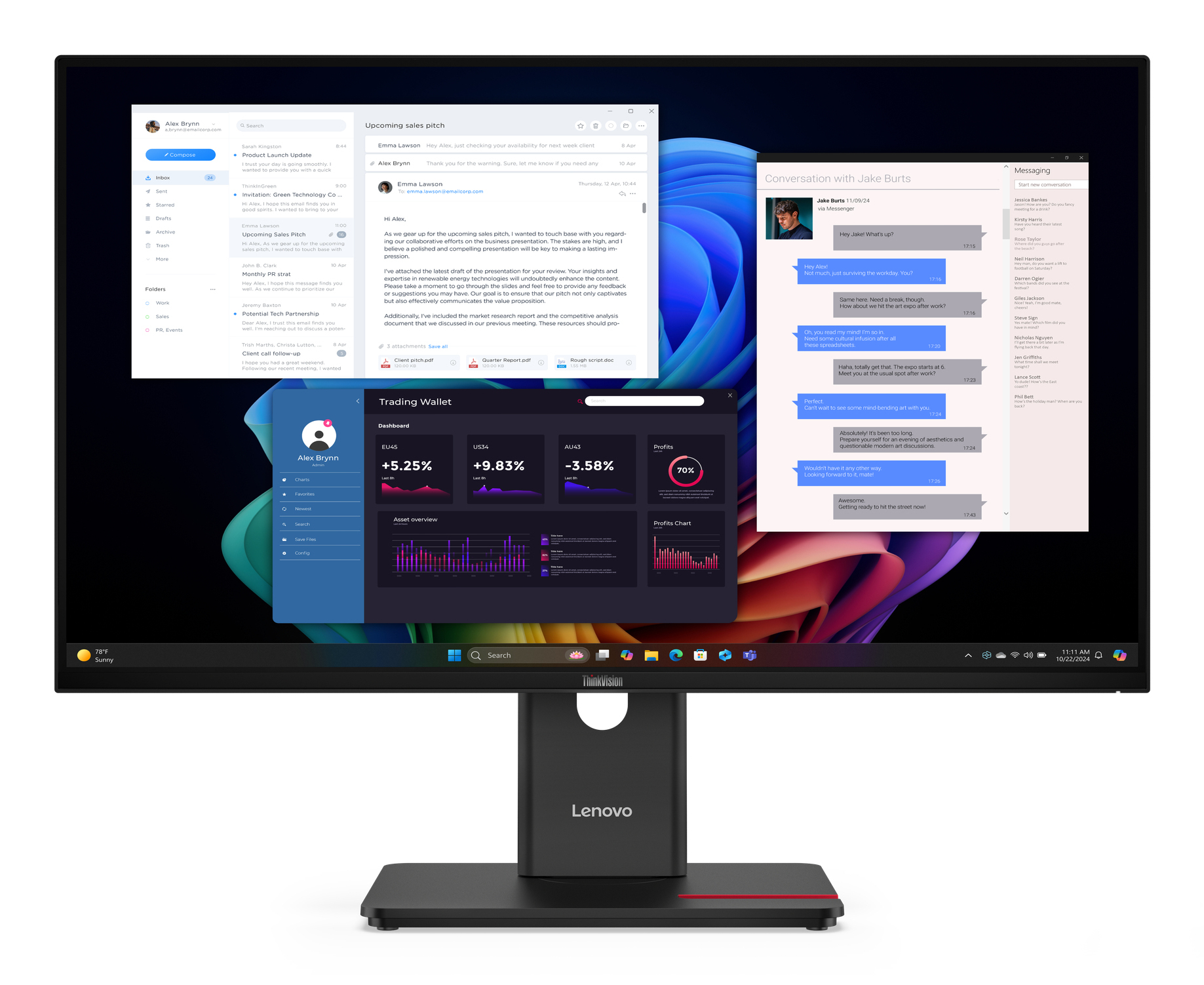 Lenovo PCs MONITOR LENOVO T27UD-40 27-IN UHD IPS