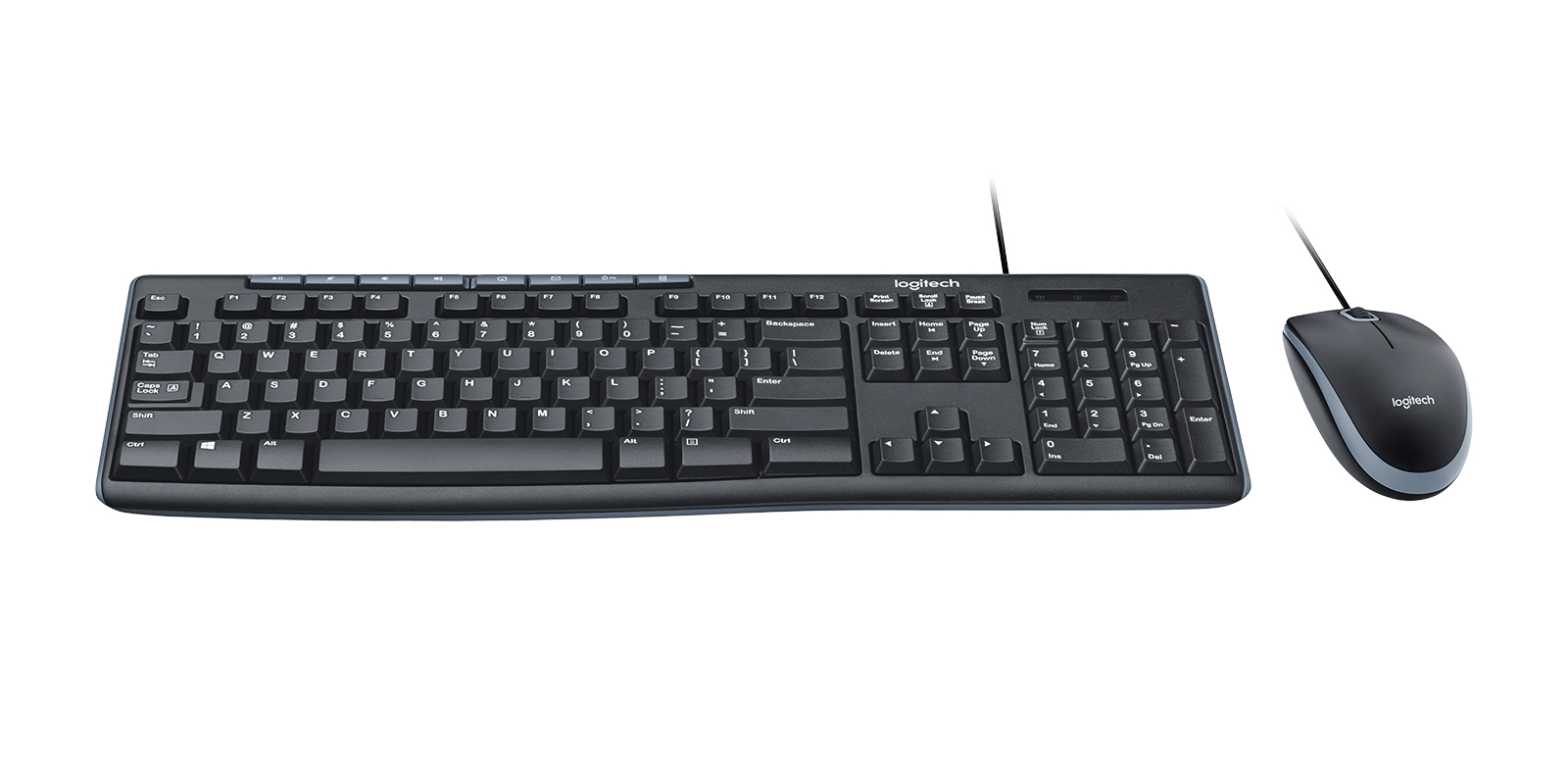 Logitech COMBO TECLADO E MOUSE COM FIO MK200 CINZA