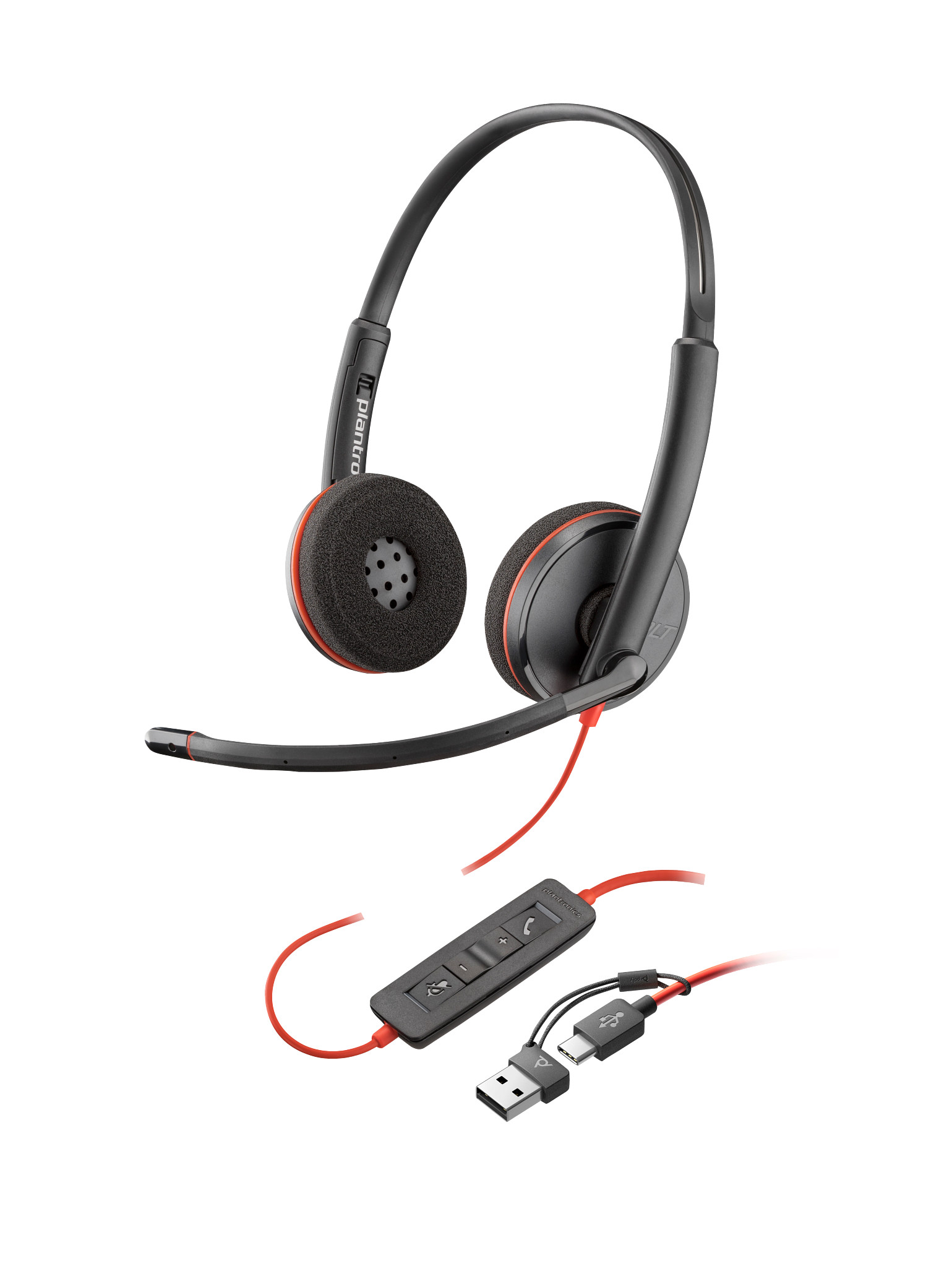 Poly HEADSET POLY BLACKWIRE 3220 STEREO USB-C ADAP.USB-A
